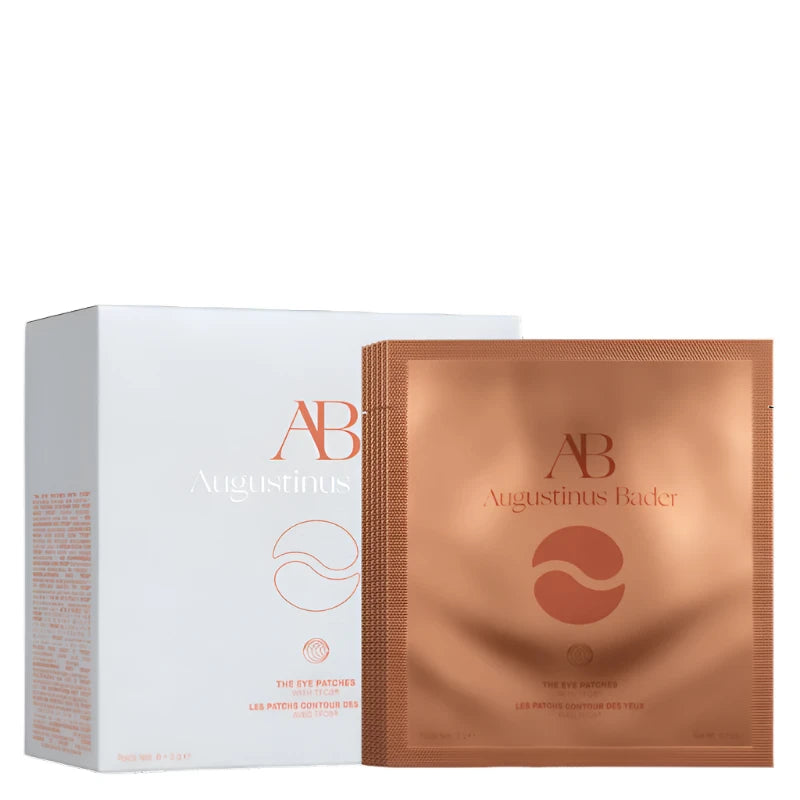 Augustinus Bader hydrogel eye masks in a box, designed to hydrate and rejuvenate the under-eye area