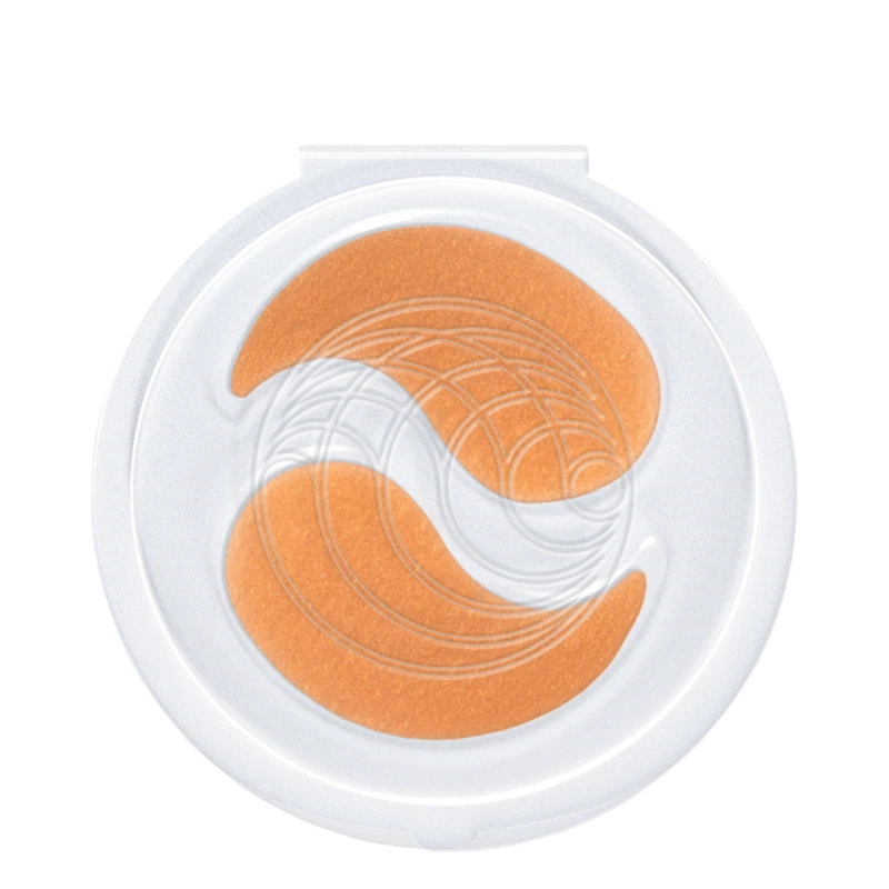 Augustinus Bader hydrogel eye masks in a white container for reducing puffiness and brightening the under-eye area