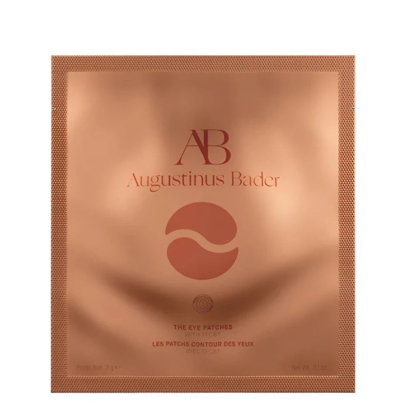 Augustinus Bader hydrogel eye masks in a sleek copper packaging for rejuvenating under-eye care