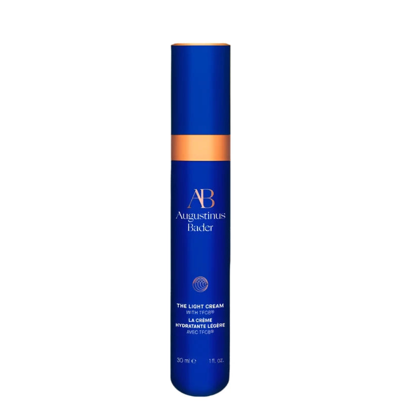 Augustinus Bader The Light Cream in a blue bottle for hydrating and nourishing skin
