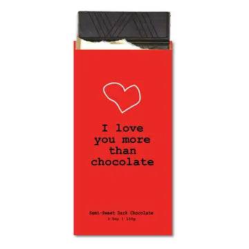 I Love You More Than Chocolate - Chocolate Card - London Beauty