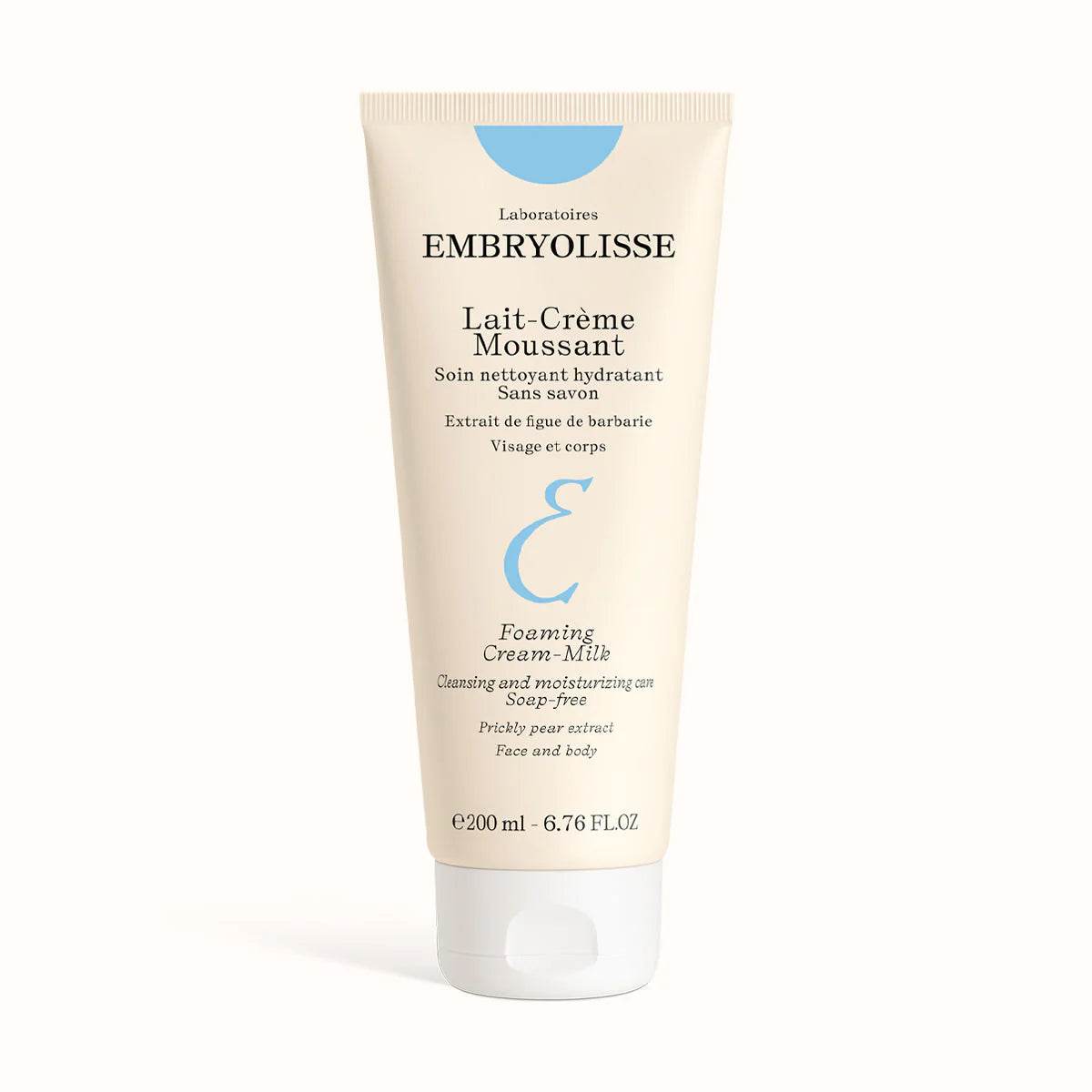 Embryolisse Foaming Cream Cleanser tube 200ml moisturizing and soap free for face and body