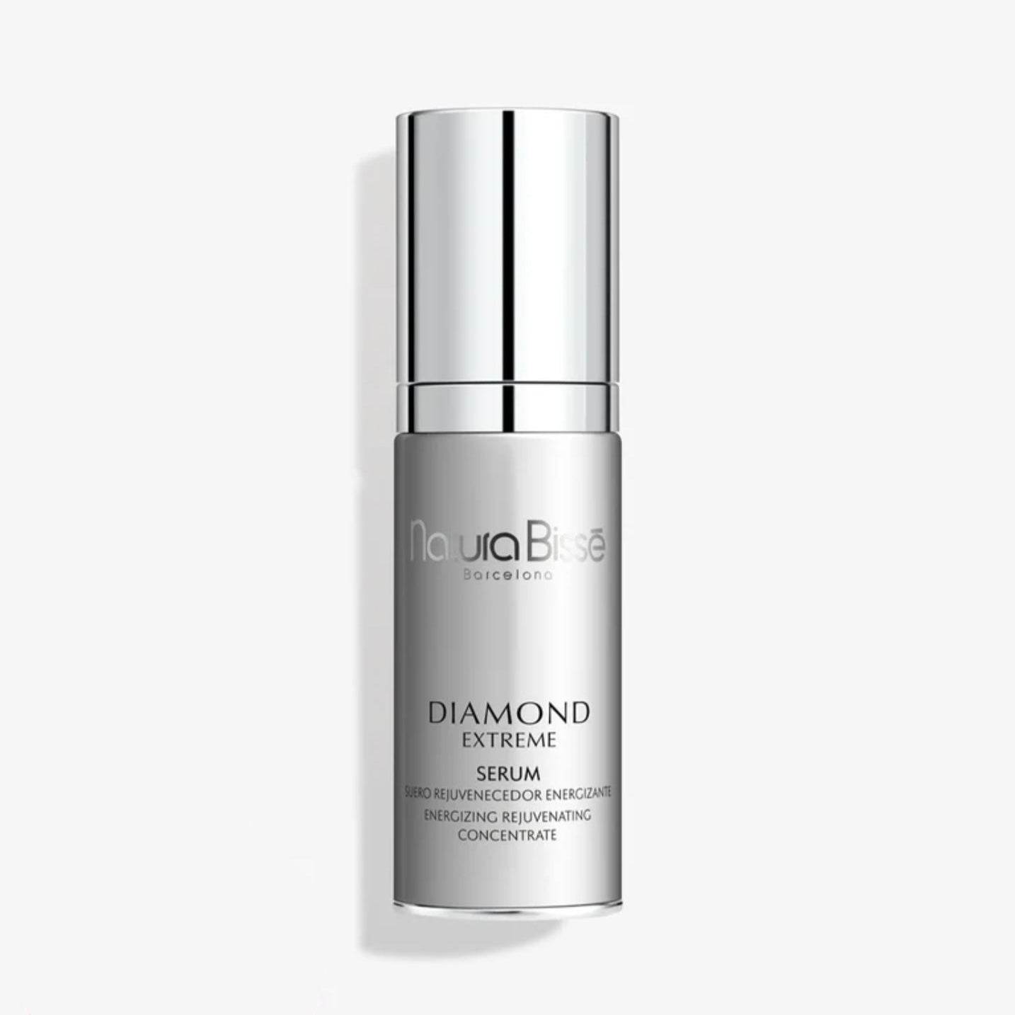 Natura Bisse Diamond Extreme Energizing Rejuvenating Luxury Serum in sleek silver bottle