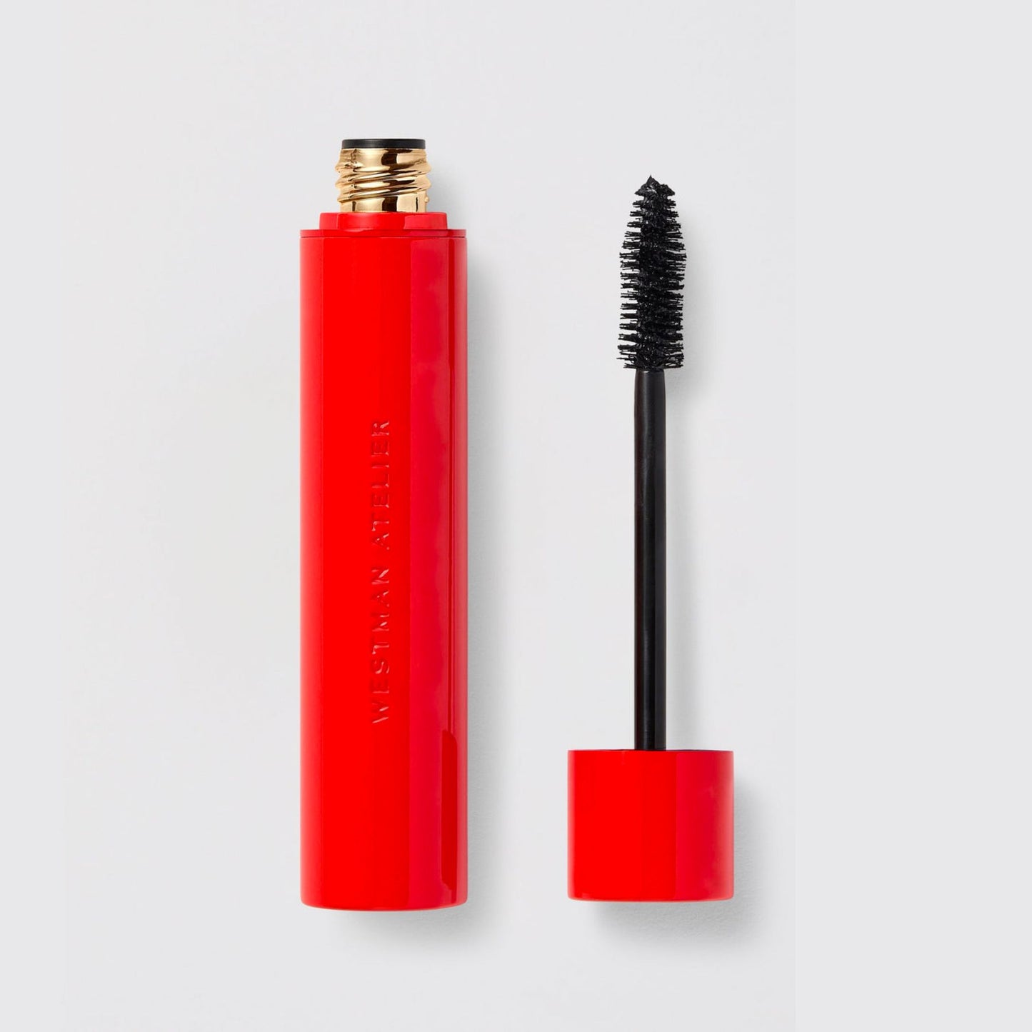 Westman Atelier Buildable Mascara in Red Tube with Applicator Wand for Voluminous Lashes