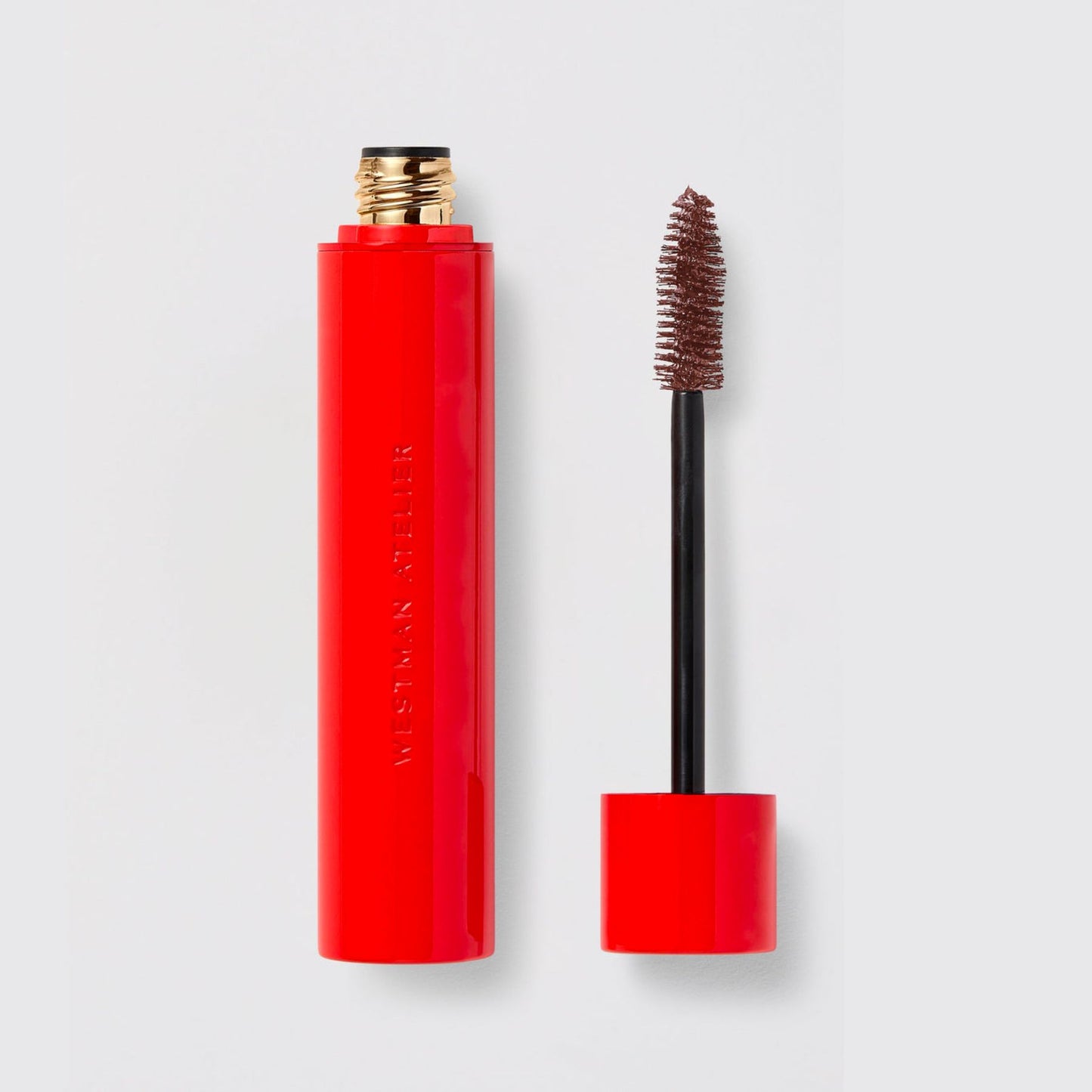 Westman Atelier Buildable Mascara in Red Tube with Brush Wand for Effortless Application