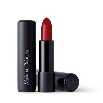 Madame Gabriela lipstick in Paris At 7pm deep red shade with sleek black case