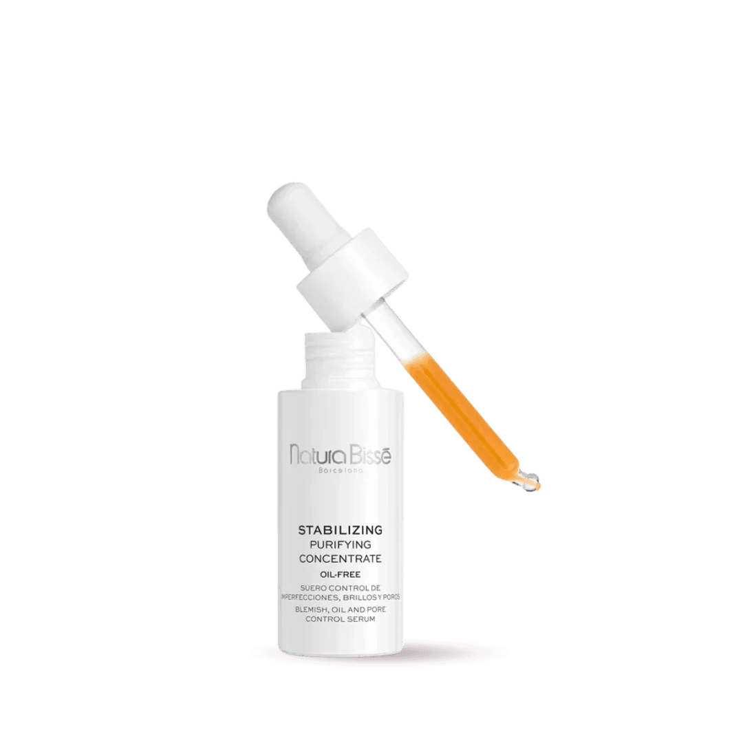 Natura Bissé Stabilizing Purifying Concentrate Oil Free Blemish, Oil, and Pore Control Serum in a dropper bottle