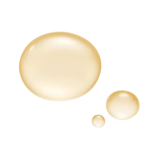 Natura Bisse Firming Serum with Vitamin C in three different droplet sizes showing its smooth texture