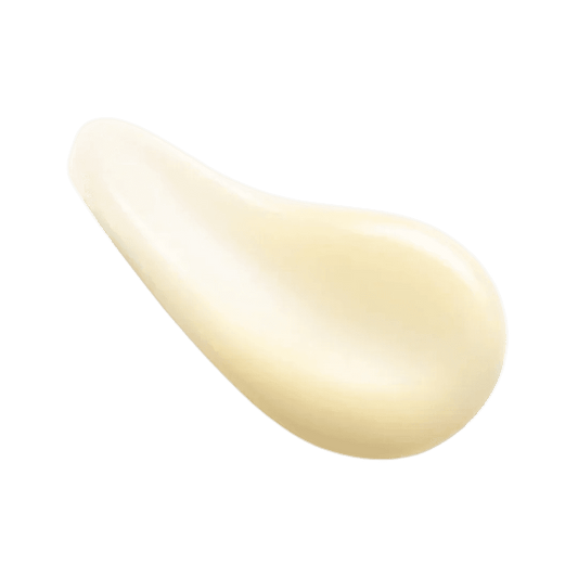 Creamy texture of Natura Bisse Lightweight Firming Moisturizer on a black background