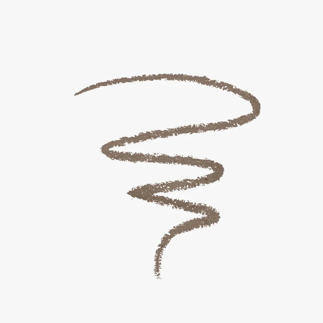 Sweed Satin Eyeliner Pencil in soft brown shade creating a smooth, wavy line on a clean background