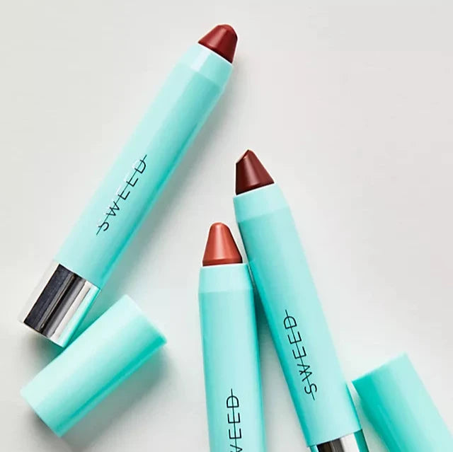 Sweed luxury lip crayon set in mint packaging with various shades for a perfect pout