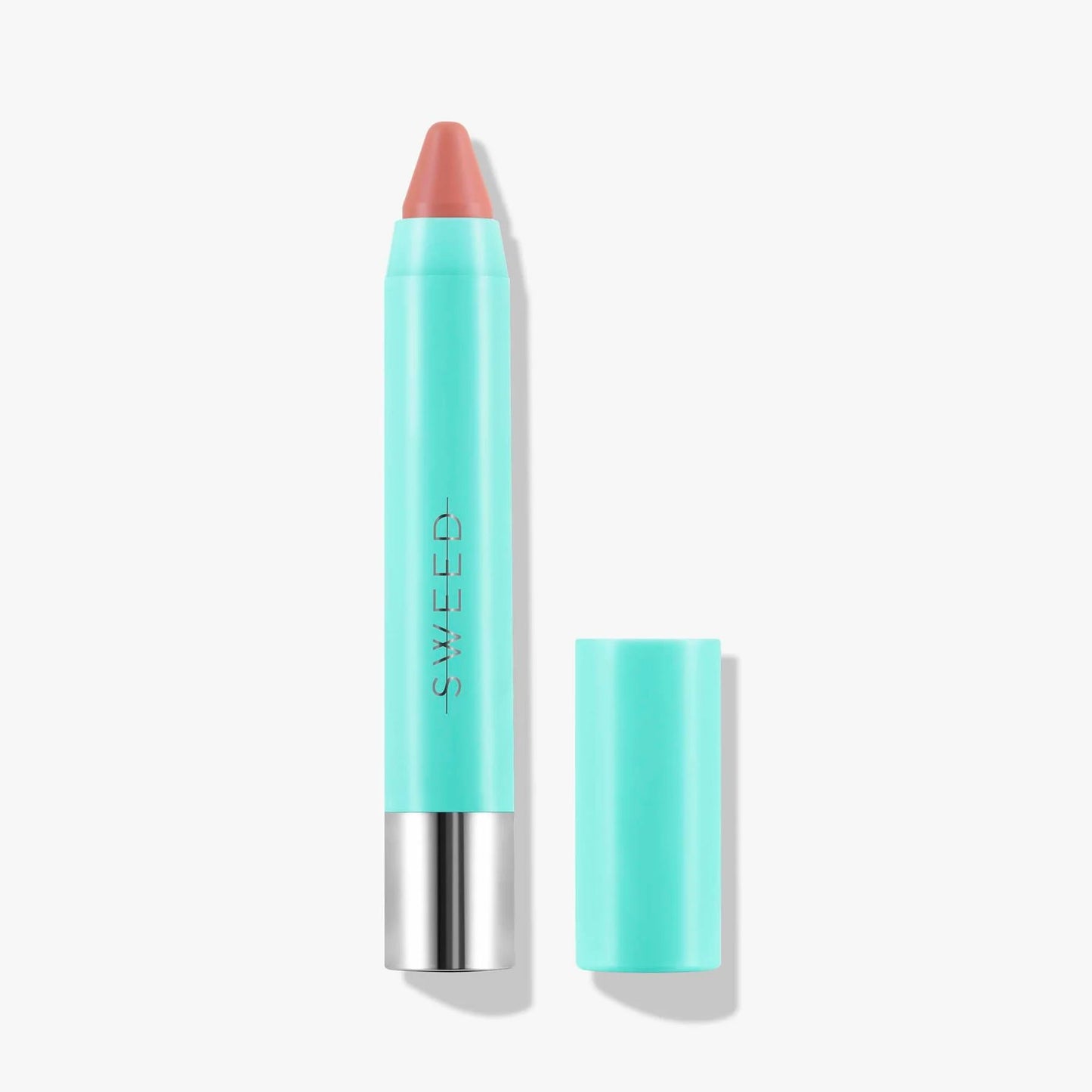 Sweed luxury lip crayon in mint packaging with a soft pink shade for effortless application