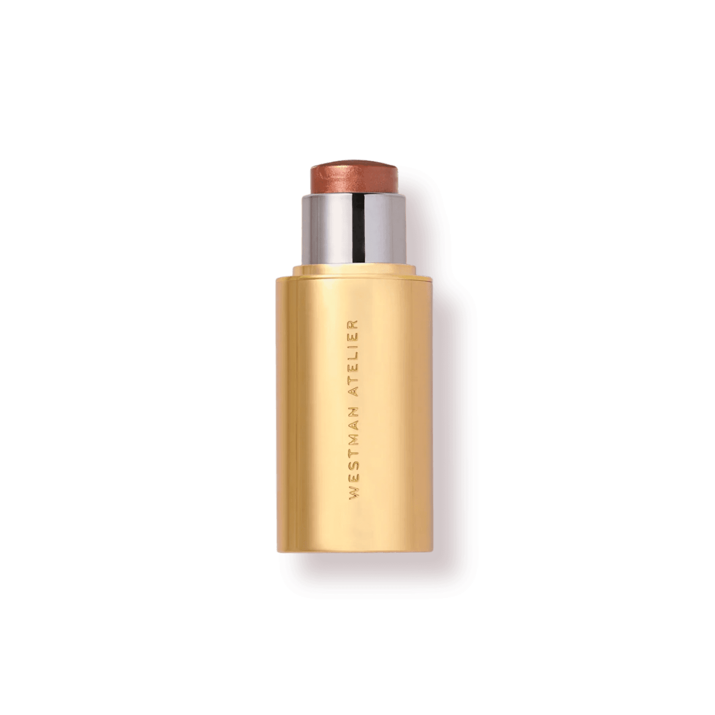 Westman Atelier Highlight Stick in a sleek gold tube for radiant skin and a luminous glow