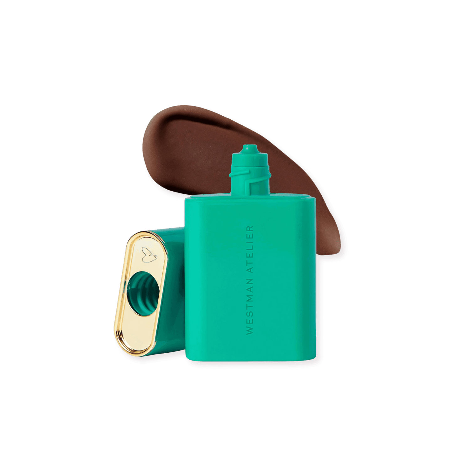 Westman Atelier Liquid Bronzer in a vibrant green bottle for a sun-kissed glow