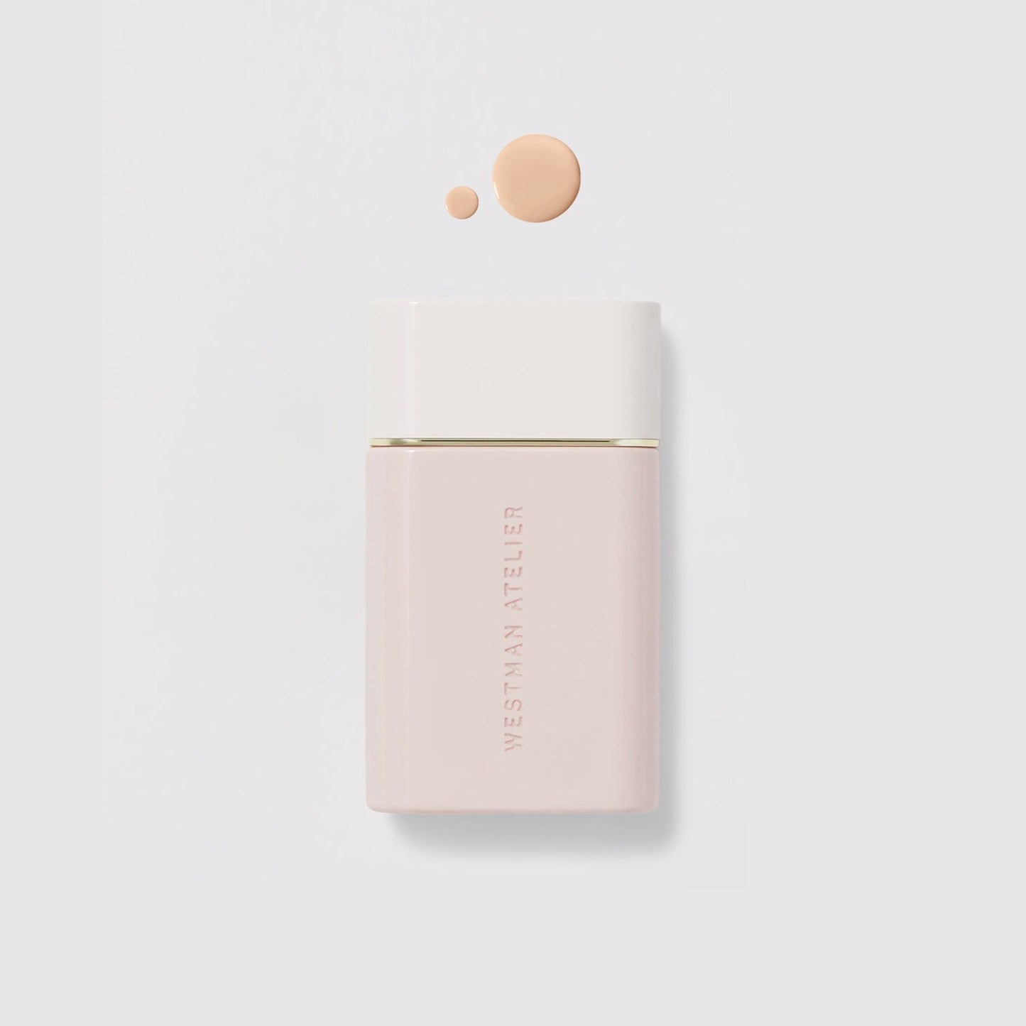 Westman Atelier Radiant Skin Tint in light shade with a drop of product for natural glow