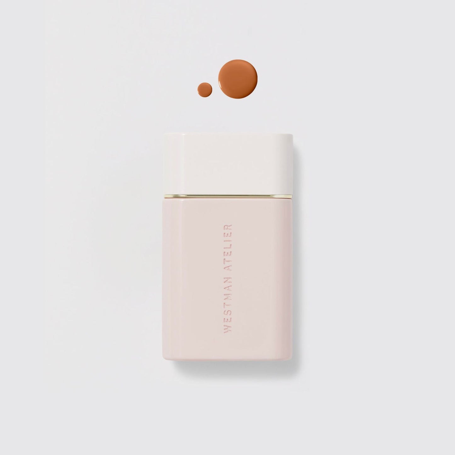 Westman Atelier Radiant Skin Tint in a sleek bottle with a drop of bronzed tint on a light background