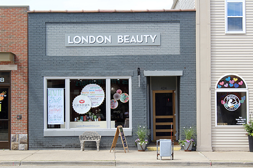 Store front of London Beauty in Brighton, Michigan | About Us Page