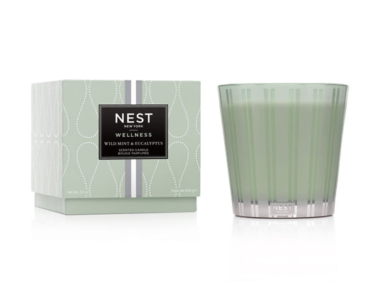 Wild Mint & Eucalyptus Wellness - 3 Wick Candle