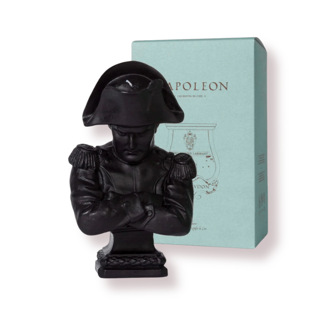 Black beeswax candle Napoleon bust