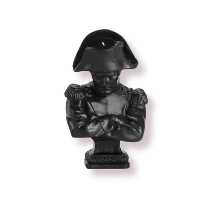 Black beeswax candle Napoleon bust