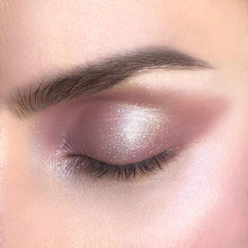 Close-up of a radiant eye makeup look featuring a soft sheen suitable for pairing with Cream Blush.