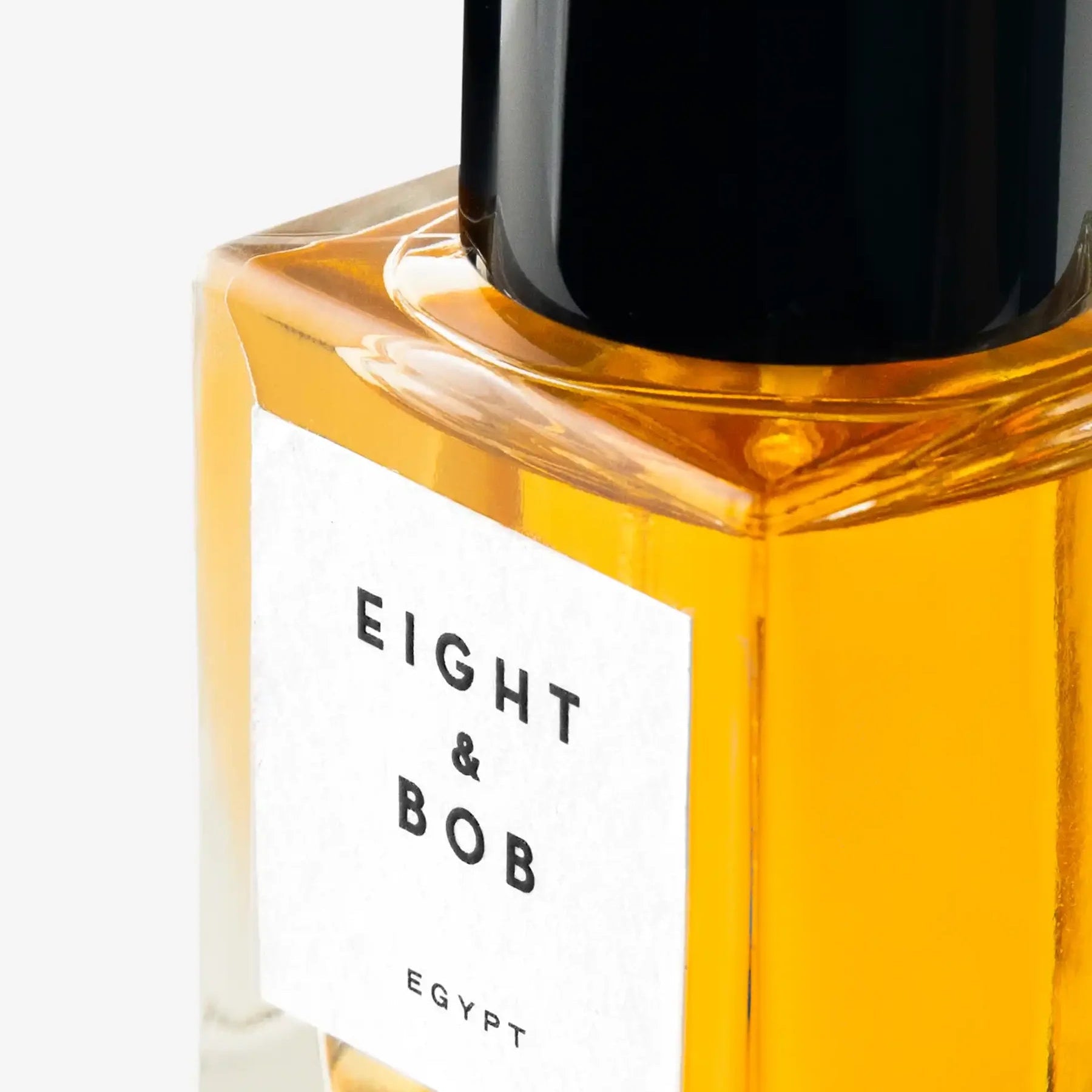 Perfume bottle labeled 'Eight & Bob Egypt' on a white background