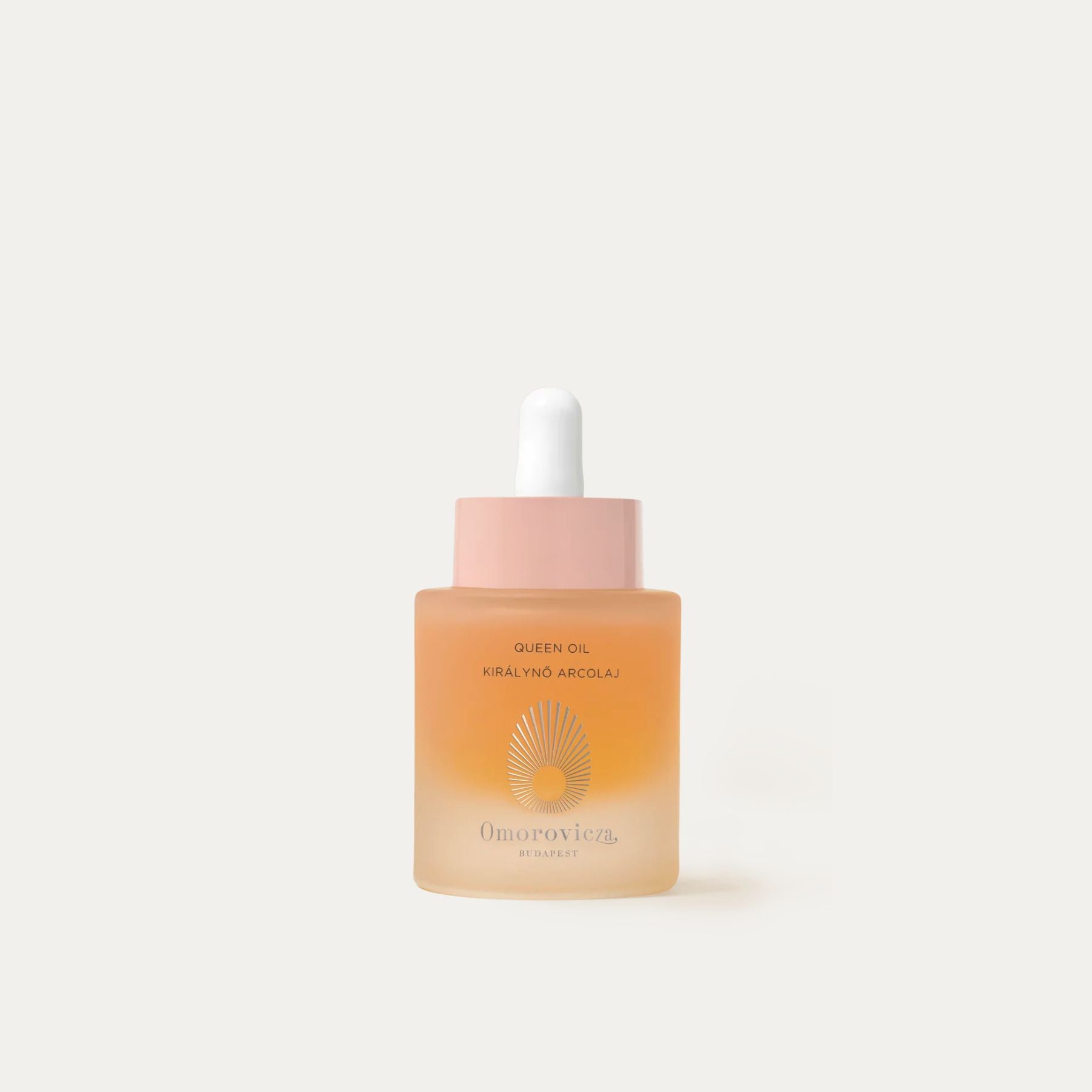 Omorovicza Queen Oil Facial Oil in a sleek glass bottle with a dropper top for radiant skin