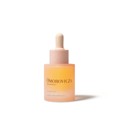 Omorovicza Queen Facial Oil in a glass dropper bottle for radiant and moisturized skin