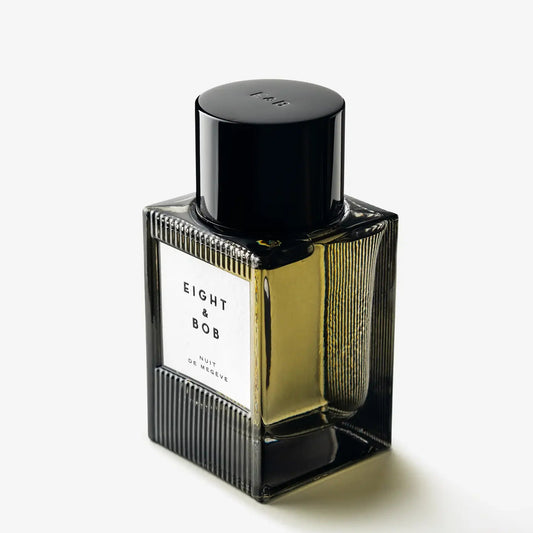 Perfume bottle labeled 'Eight & Bob' on a white background