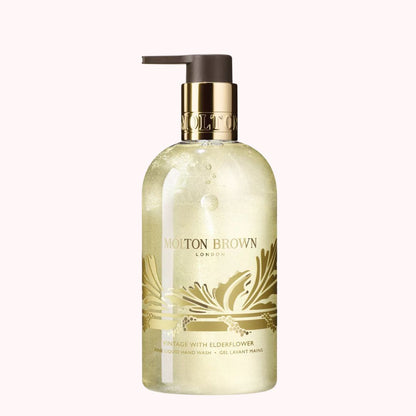 Molton Brown Vintage with Elderflower Hand Wash in a decorative bottle for limited edition festive beauty hamper