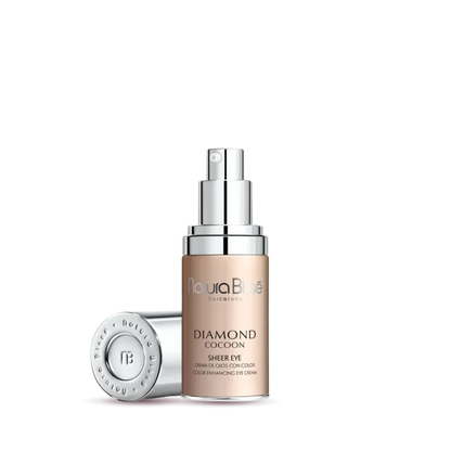 Natura Bisse Diamond Cocoon Sheer Eye Tinted Eye Cream in a sleek bottle for brightening the under-eye area