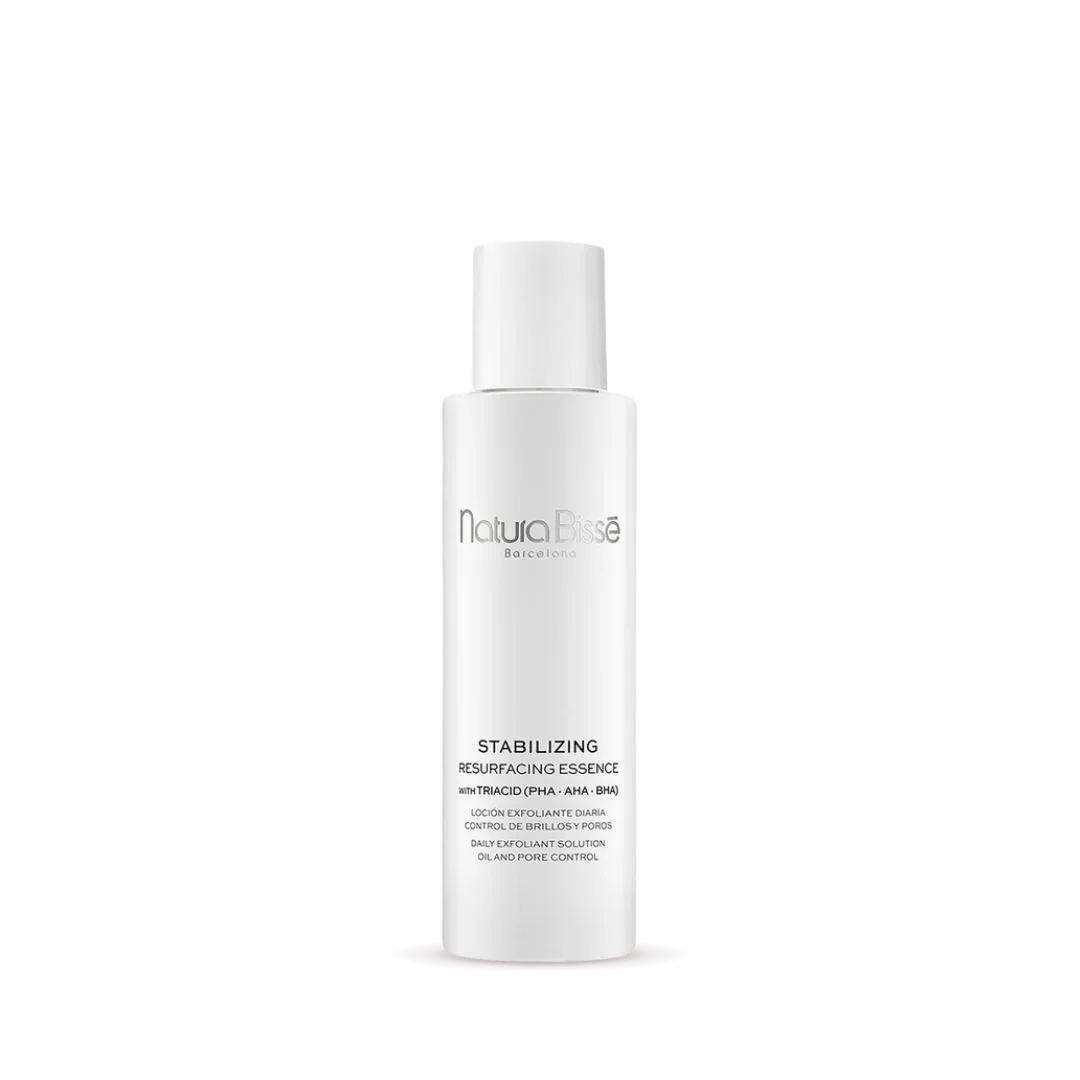 Natura Bissé Stabilizing Resurfacing Essence bottle, a Daily Exfoliant Solution for skin smoothing and control