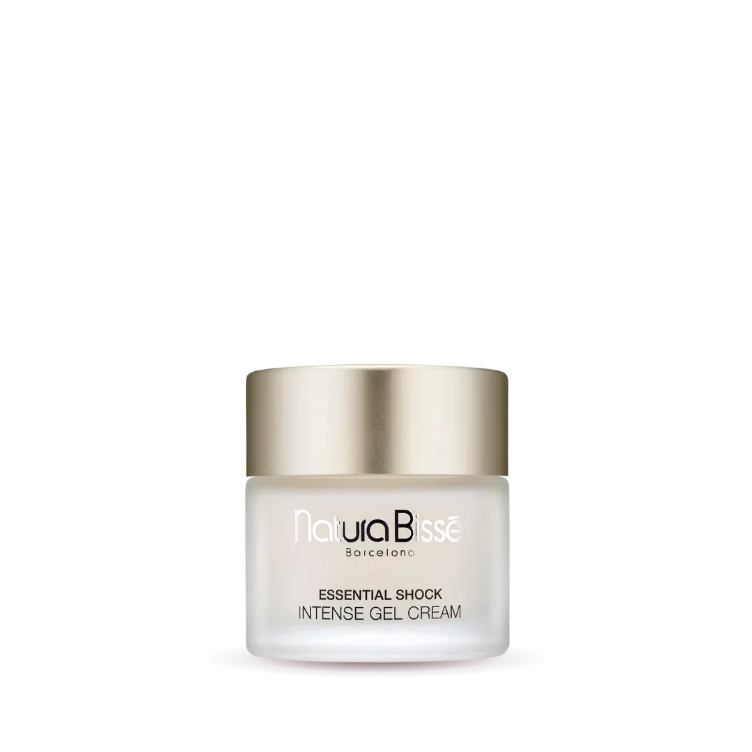 Natura Bissé Essential Shock Intense Gel Cream in a jar, a lightweight and firming gel cream for skin hydration