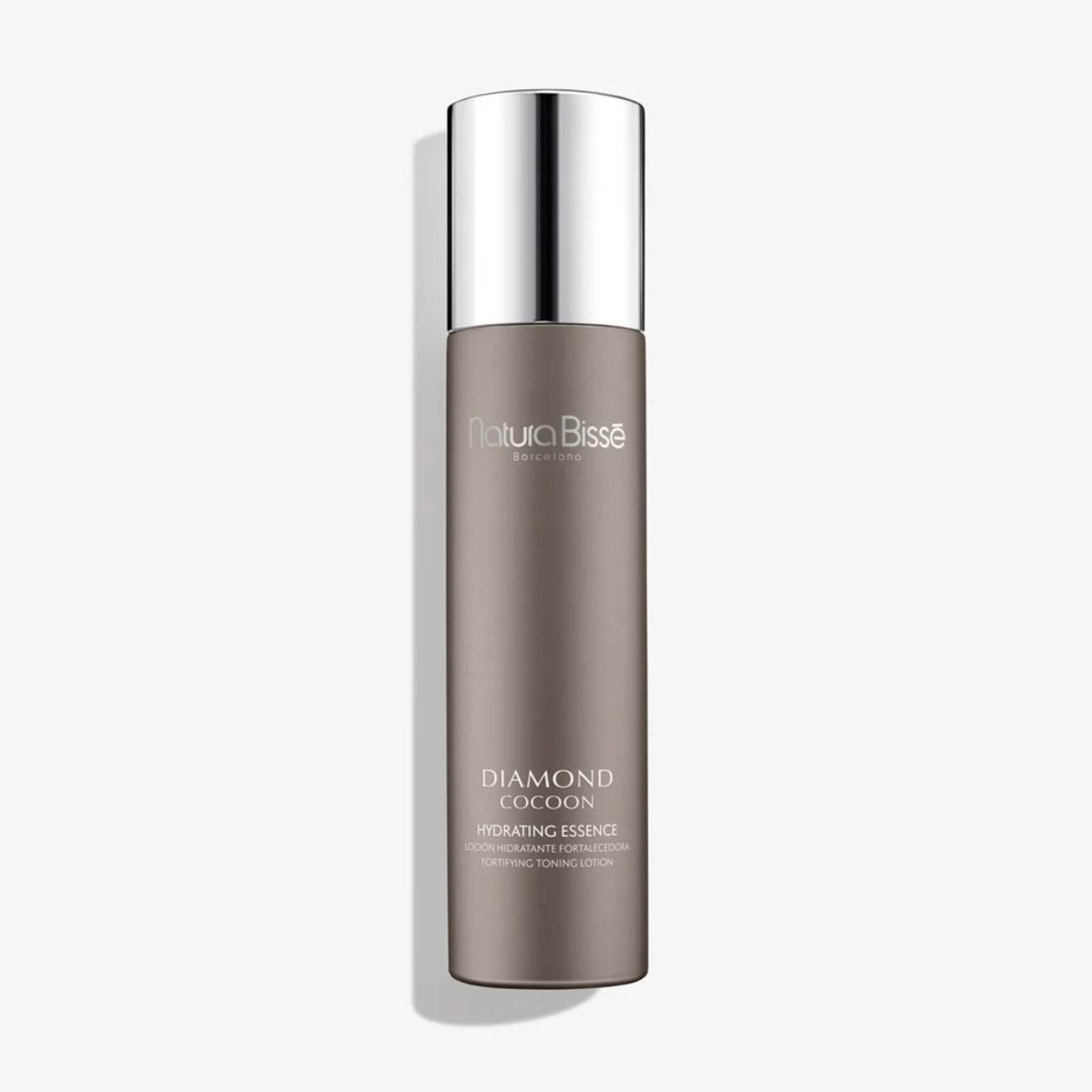 Natura Bisse Moisturizing Toning Lotion Diamond Cocoon Hydrating Essence bottle with silver cap
