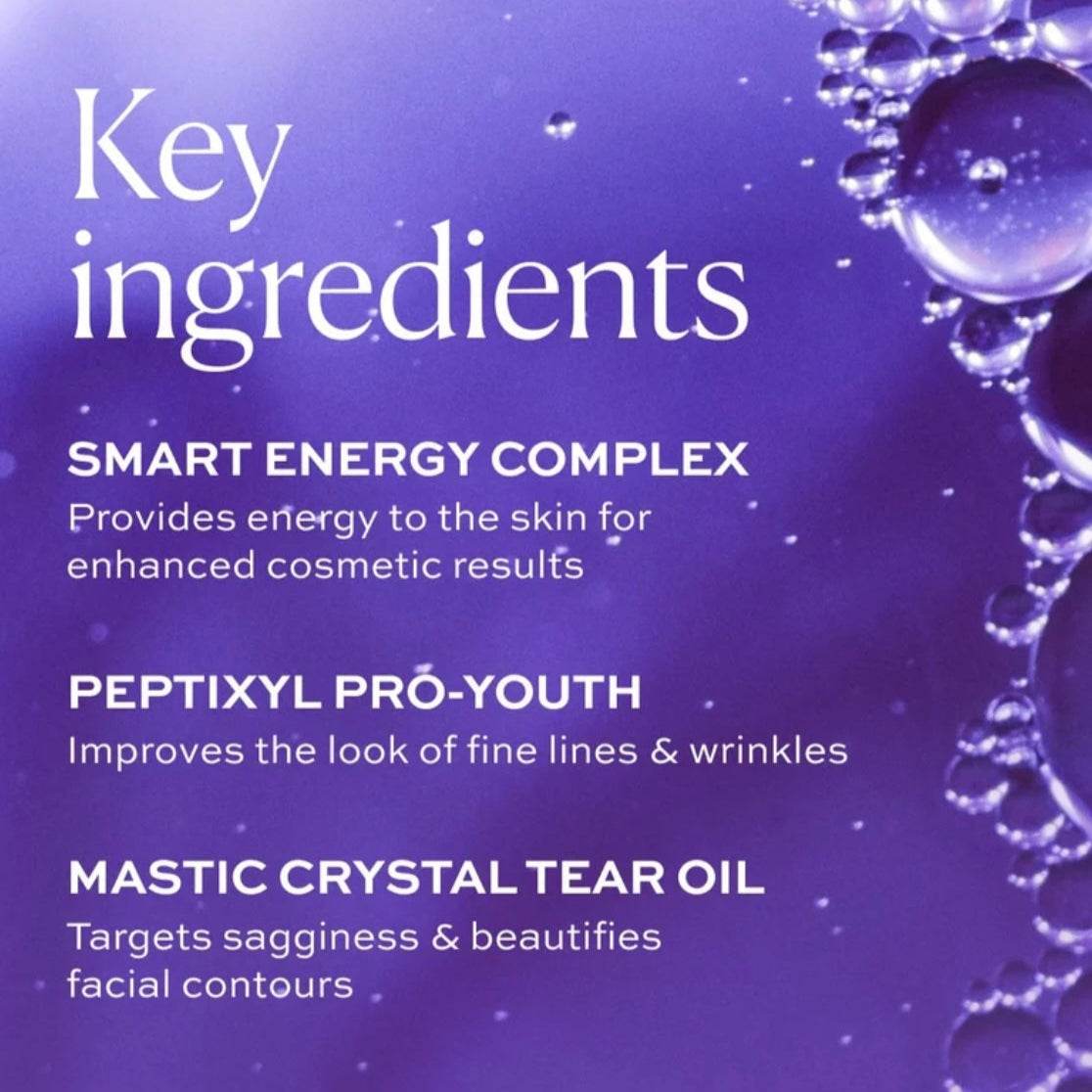 Natura Bisse Rejuvenating Moisturizer with key ingredients for skin energy and wrinkle reduction