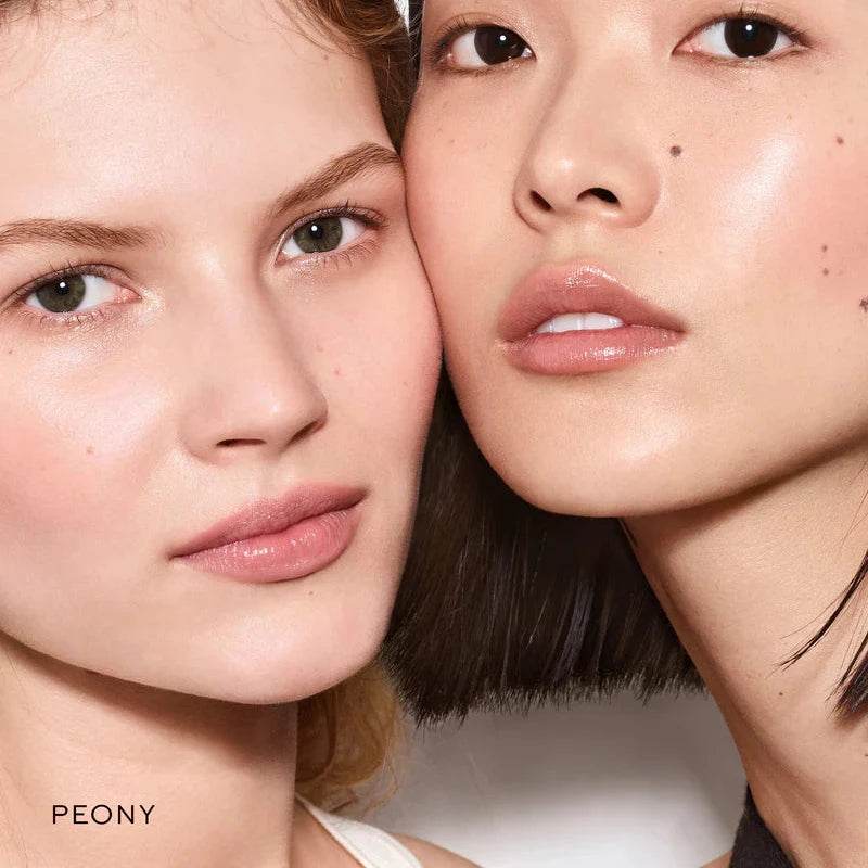 Westman Atelier Nude Lipstick Palette displayed on two models showcasing natural beauty and diverse skin tones