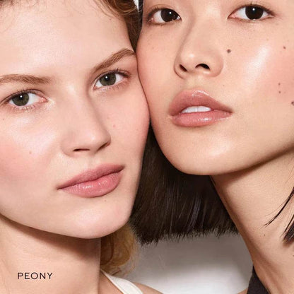 Westman Atelier Nude Lipstick Palette displayed on two models showcasing natural beauty and diverse skin tones