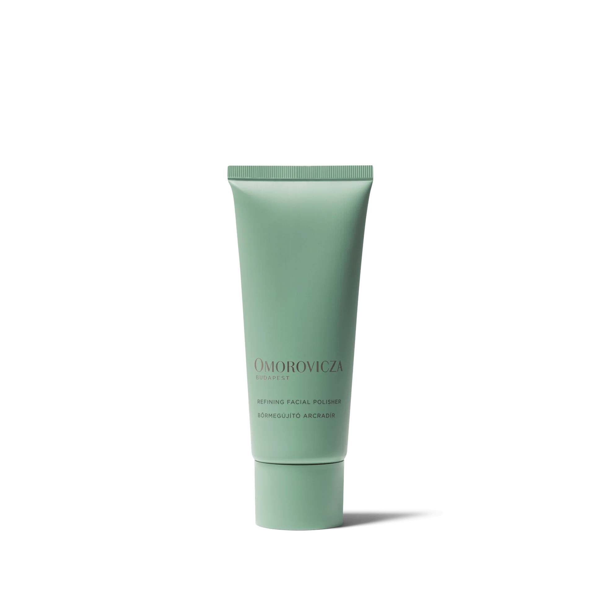 Omorovicza Refining Facial Polisher in a mint green tube for smooth and radiant skin