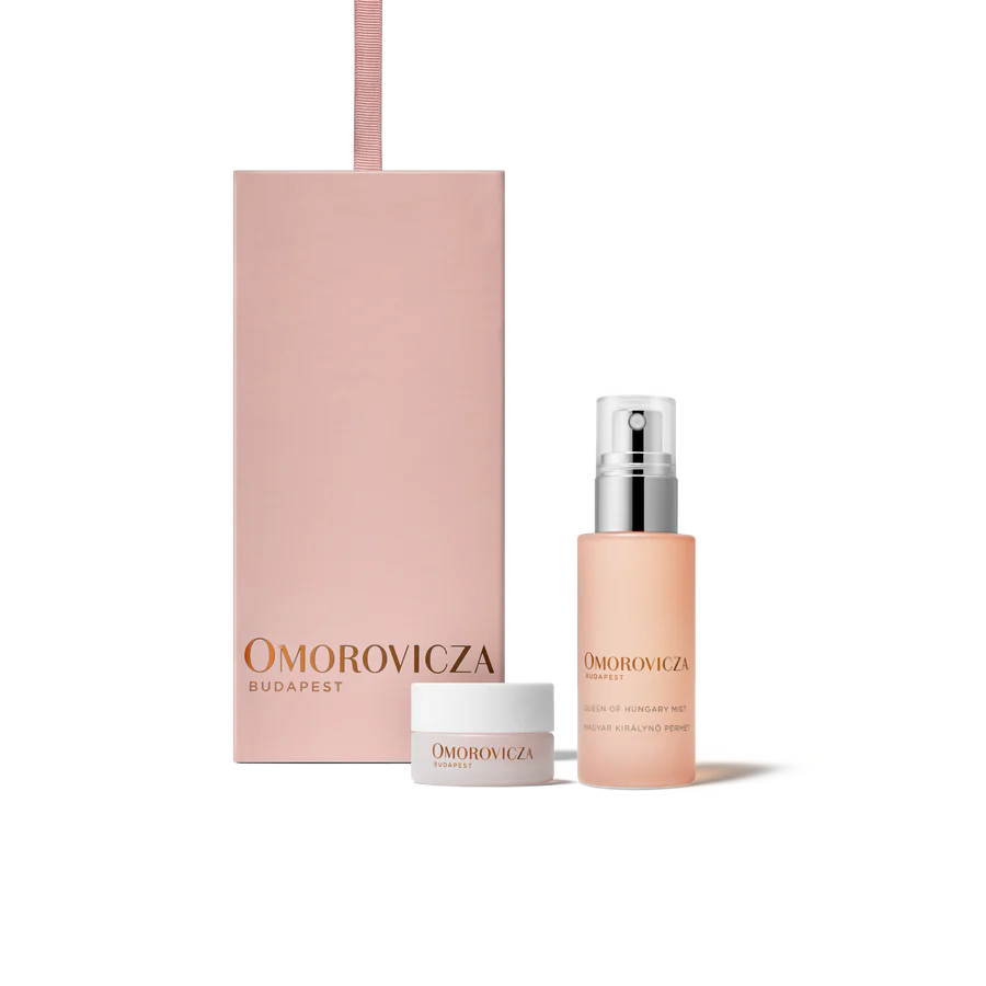 Omorovicza Perfecting Duo set includes a hydrating serum and moisturizer for radiant skin