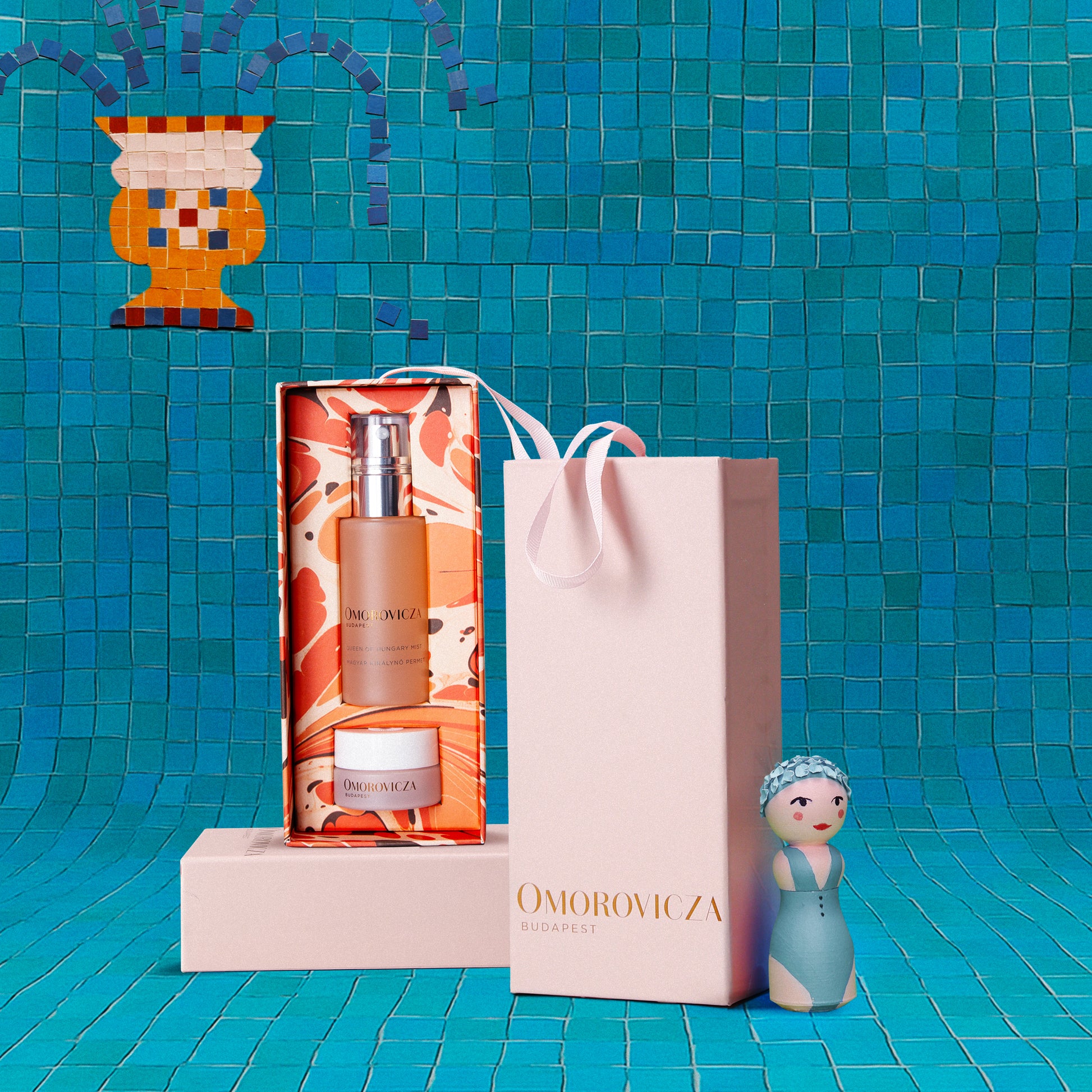 Omorovicza Perfecting Duo set featuring serum and cream in elegant packaging for skincare enthusiasts