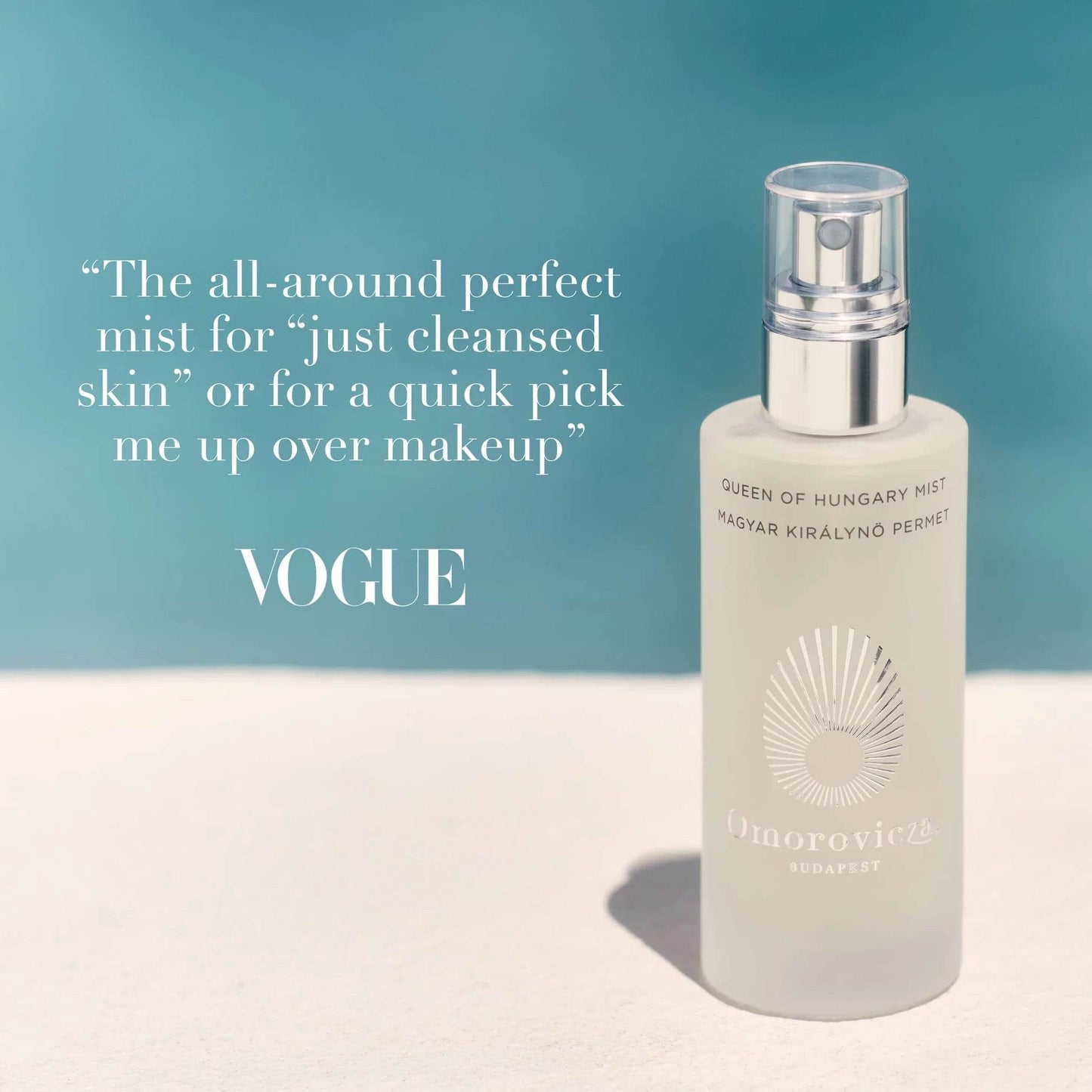 Omorovicza Queen of Hungary Facial Mist for refreshed skin and makeup touch-ups with a stylish design
