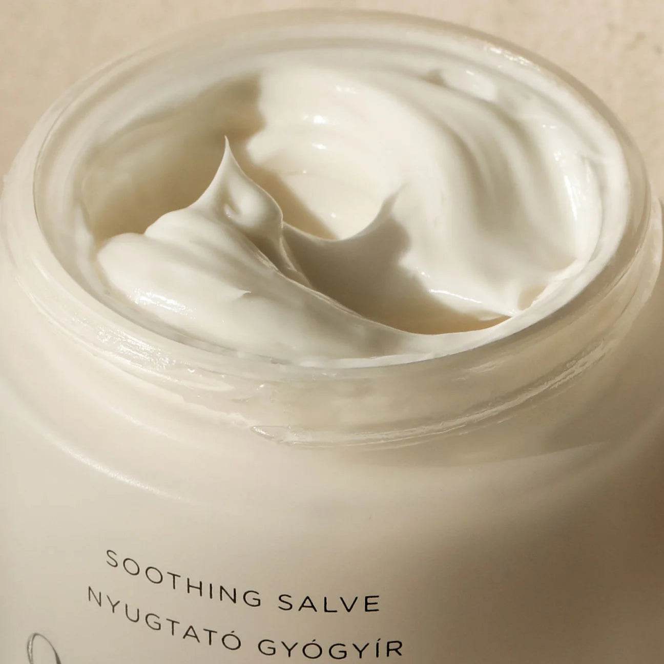 Omorovicza Soothing Salve in a jar with creamy texture and smooth finish for skin nourishment