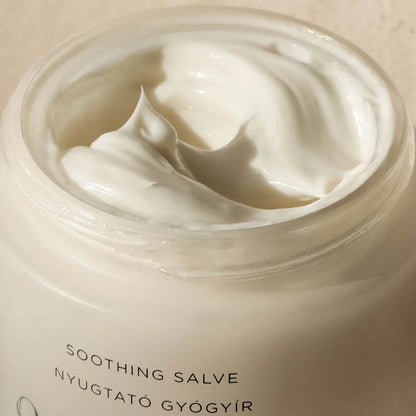 Omorovicza Soothing Salve in a jar with creamy texture and smooth finish for skin nourishment