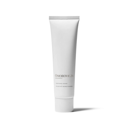 Omorovicza Soothing Shave Cream in a sleek white tube designed for a comfortable shaving experience