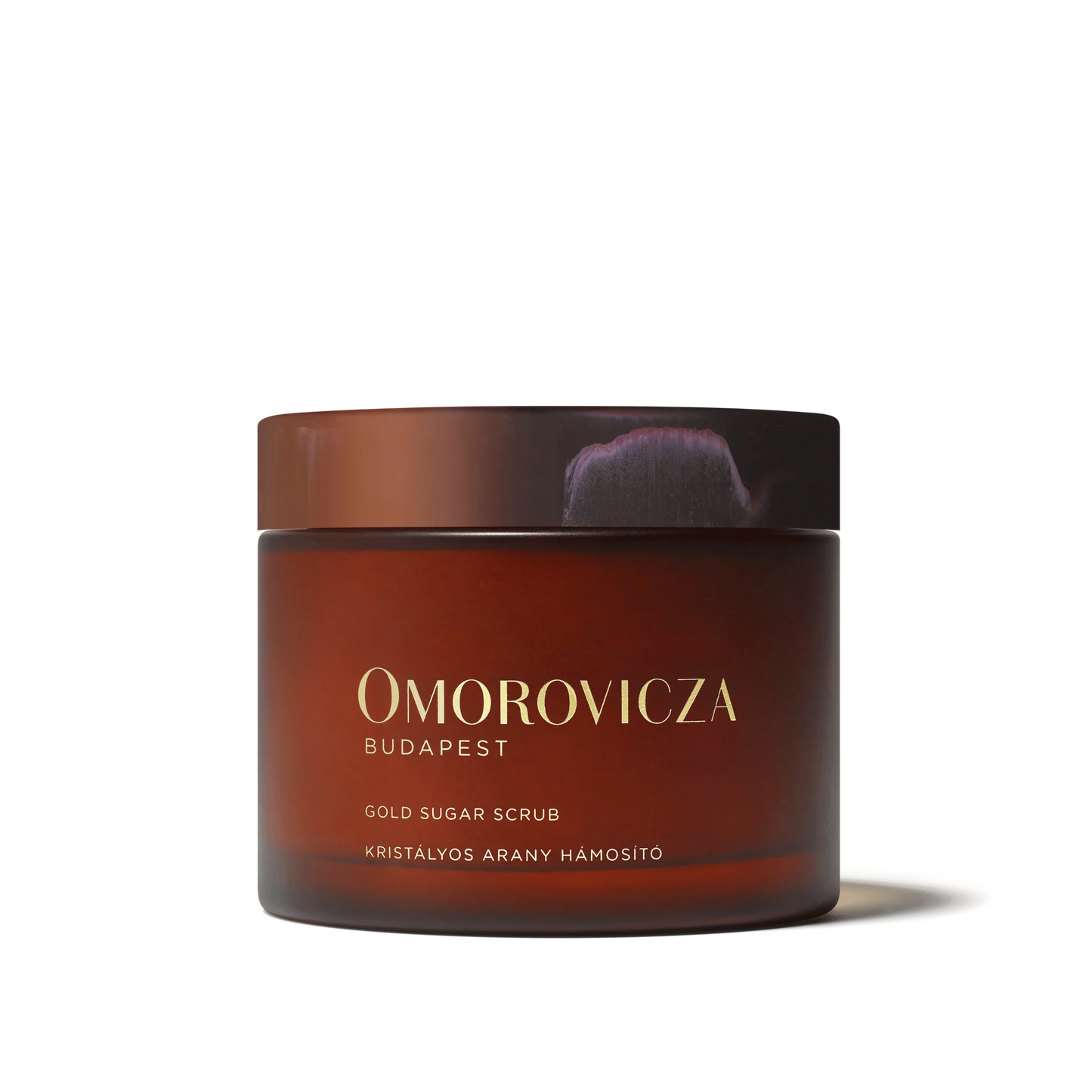 Omorovicza Gold Sugar Scrub in a luxurious jar for exfoliating and rejuvenating skin