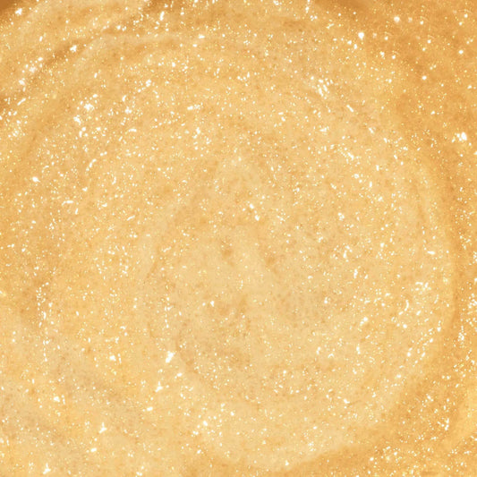 Omorovicza Sugar Scrub in a golden shimmering texture for exfoliating and rejuvenating skin