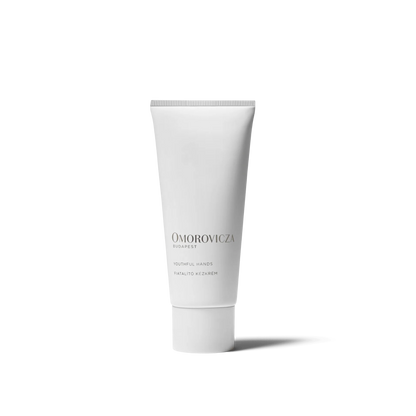 Omorovicza Youthful Hands Hand Cream in a sleek white tube for soft and rejuvenated skin