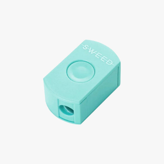 Sweed turquoise cosmetic pencil sharpener designed for precise make-up application