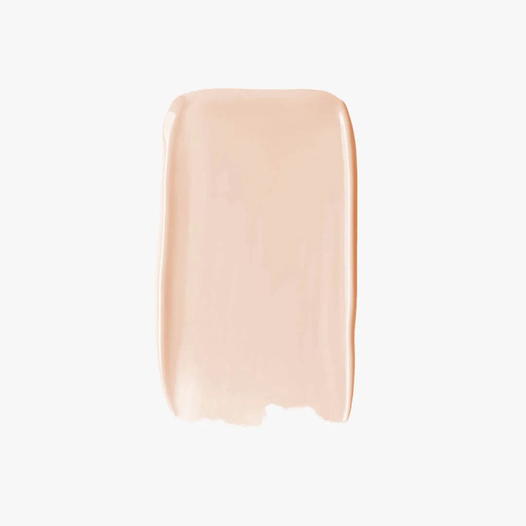 Sweed glass skin foundation swatch in light beige color on a white background