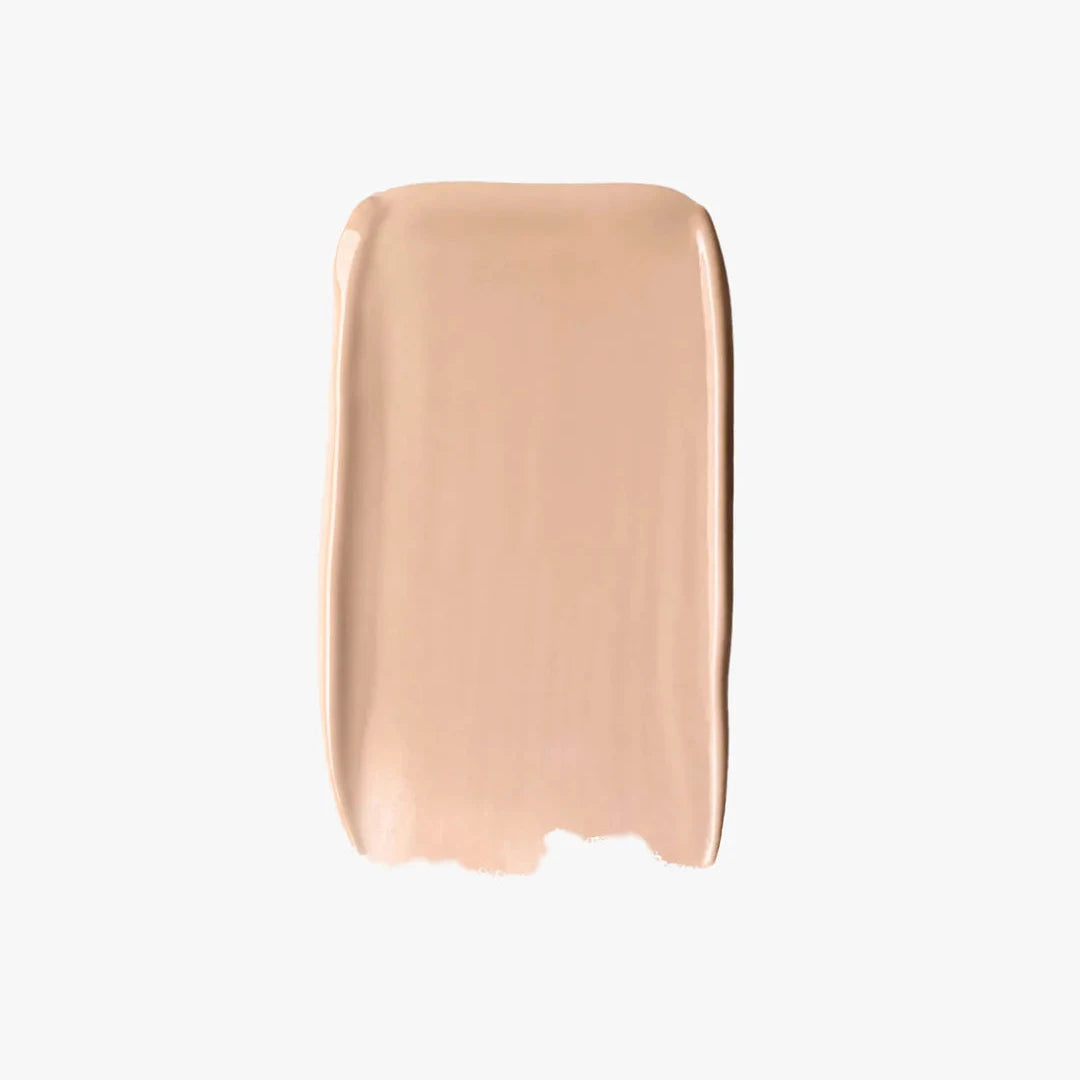 Sweed glass skin foundation swatch in a creamy beige tone for a radiant finish
